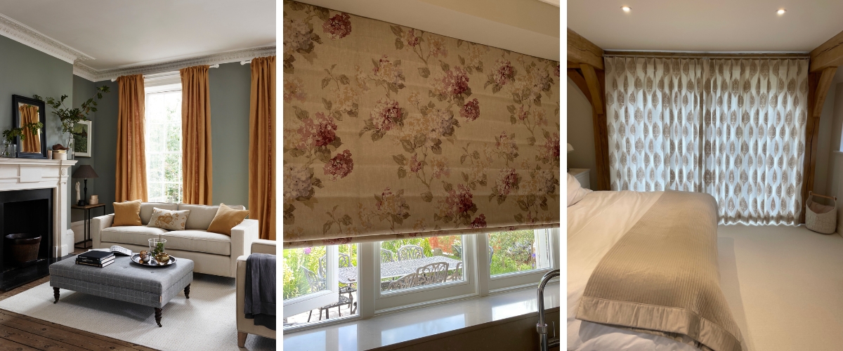 Roman blinds and curtains